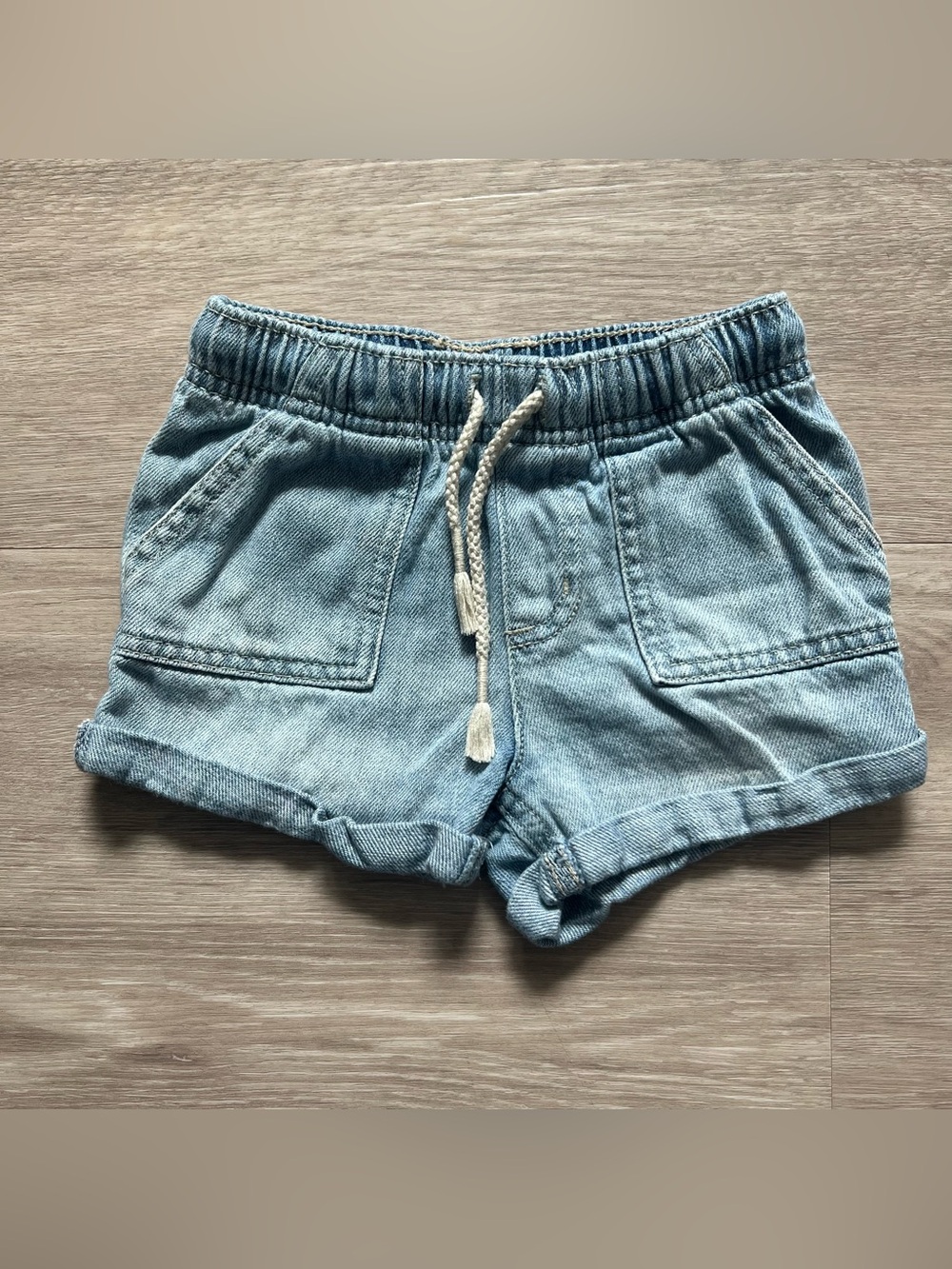 Cat & Jack Light Blue Denim Drawstring Shorts